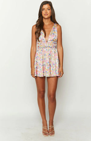 Genovia Floral Print Pink Mini Dress